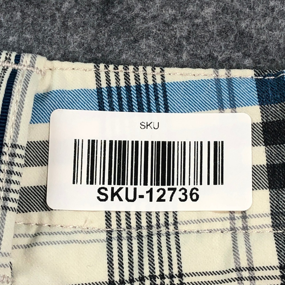 Tommy Bahama Mens Shorts 36x10 Blue Gray Off-White Plaid Stretch Nylon - Picture 13 of 13